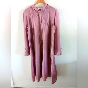 Bonders Vintage Lighweight Hooded Midi Raincoat In Dusty Mauve | 16